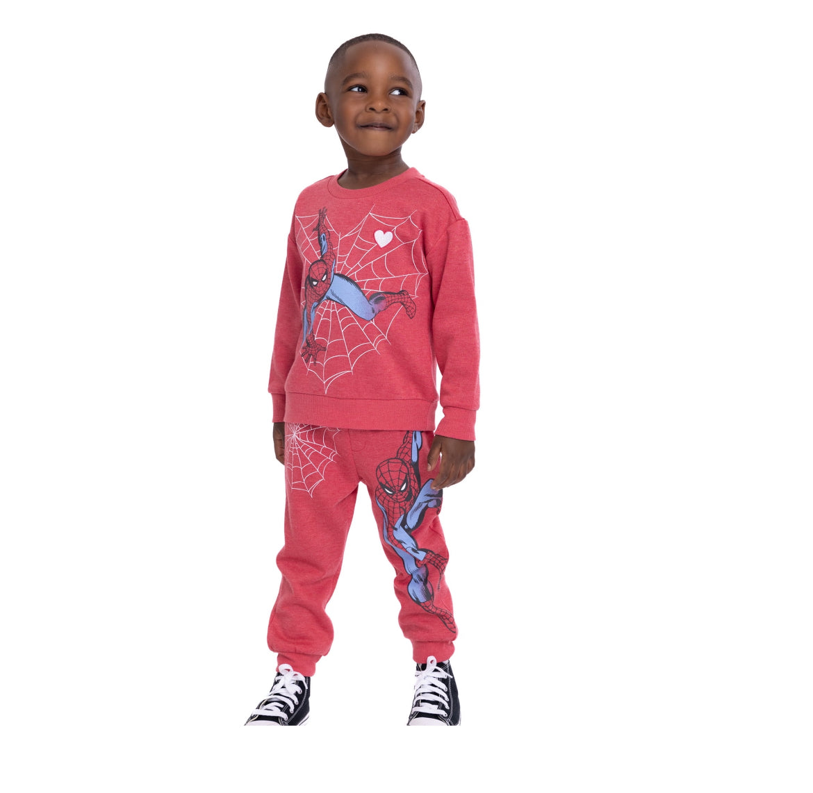 Spiderman Valentine’s Day Crewneck Sweatshirt and Joggers Set, 2-Piece Set