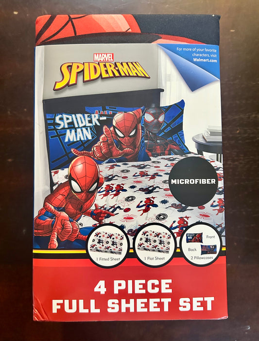 Spider-Man Kids 4-Piece Full Sheet Set, Microfiber 24816
