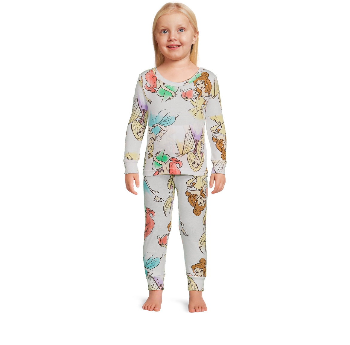Disney Princess Character Toddler Tight Fit Long Sleeve and Pant Set, 2-Piece Pajamas