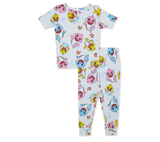 Baby Shark Character Toddler Snug-Fit Pajama Set, 2 Piece