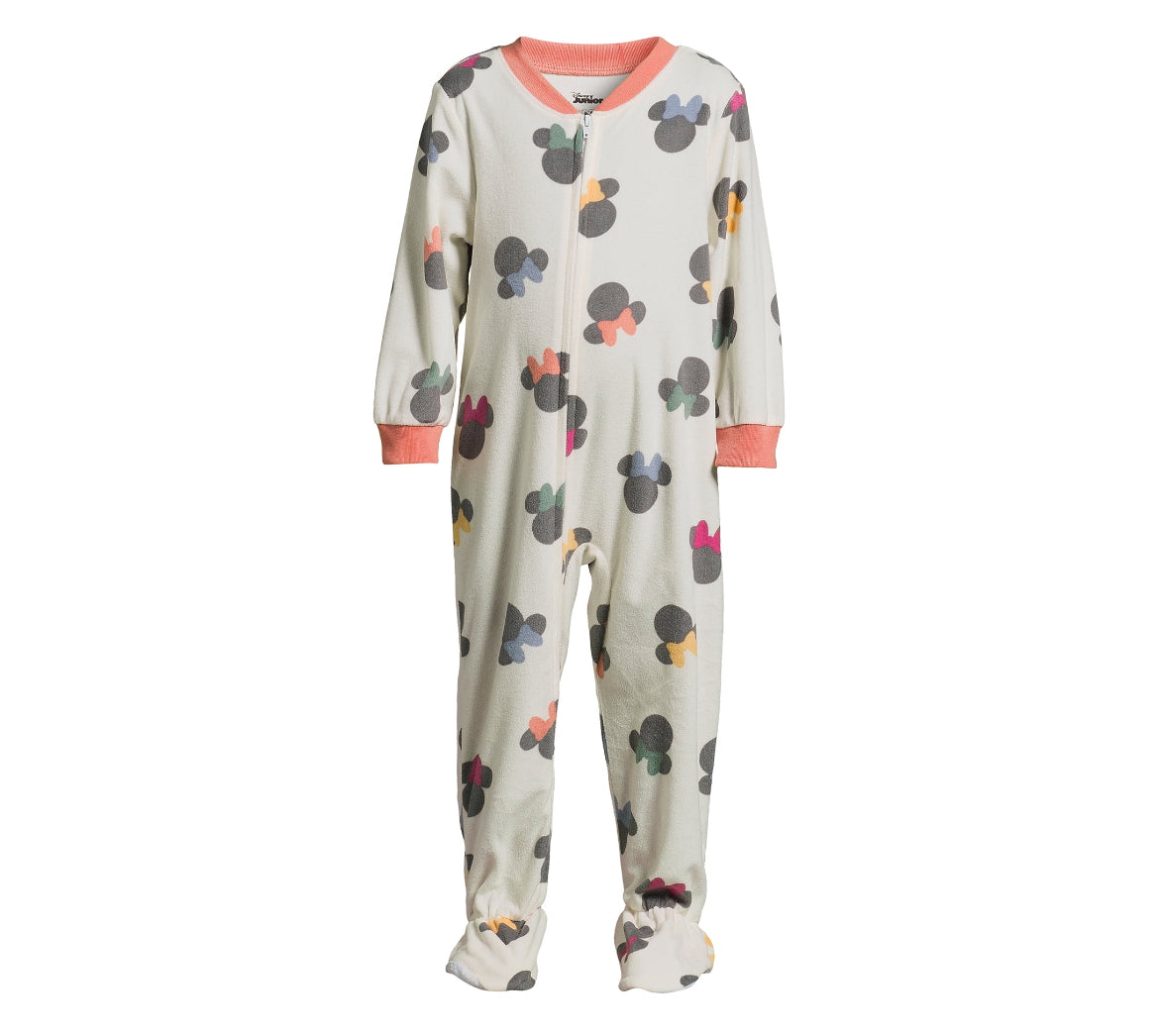 Minnie Mouse Toddler Girls One Piece Sleeper Pajamas