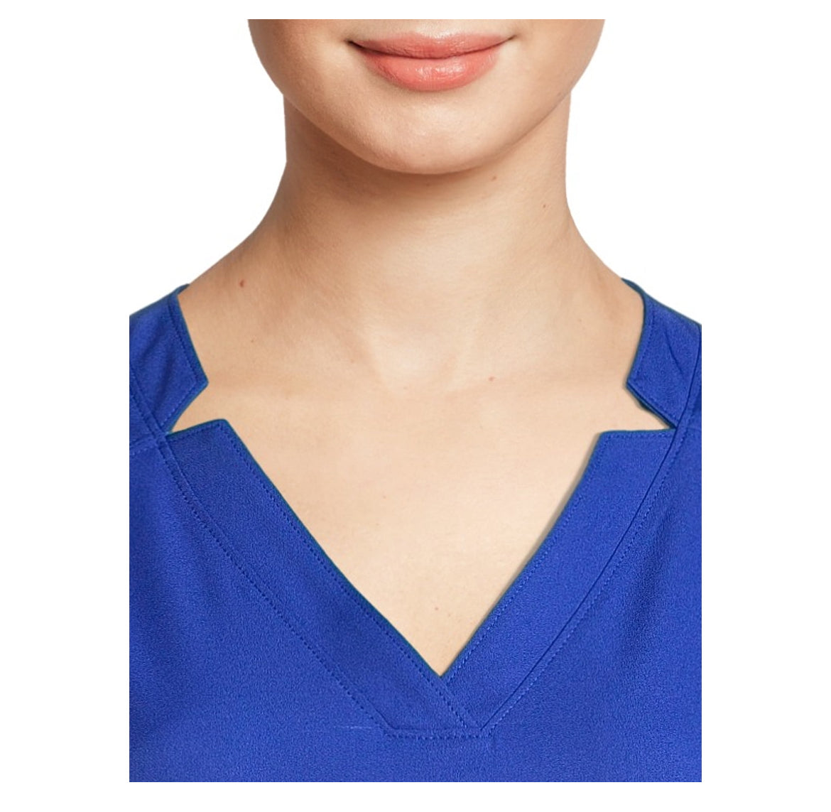 ClimateRight Women’s Woven Twill V-Neck Scrub Top with Silver Ion Anti-Bacterial Technology