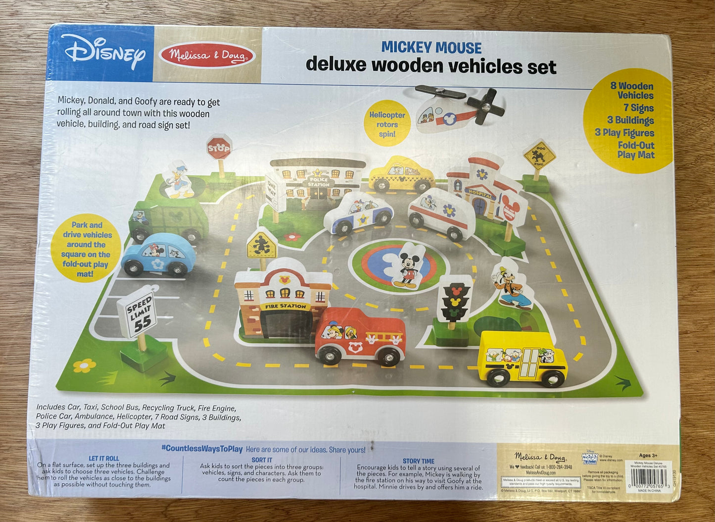 Melissa & Doug Disney Mickey Mouse Deluxe Wooden Vehicles Set