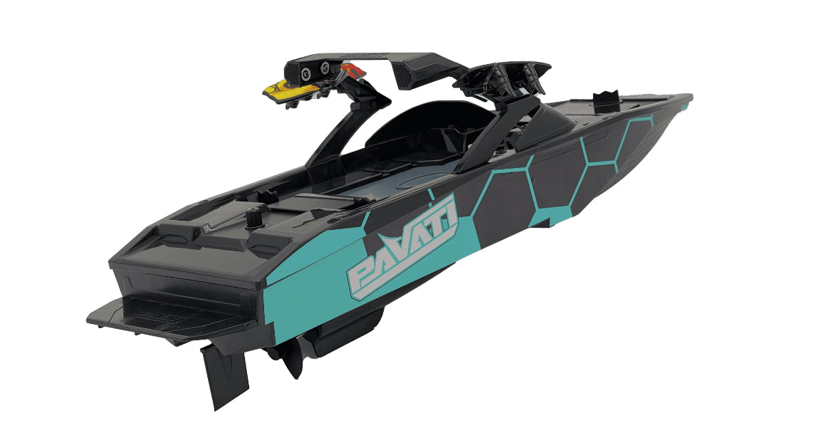 Electric Blue and Black Pavati 2.0 Remote Control Wakeboard Boat 1:18 Scale 98779