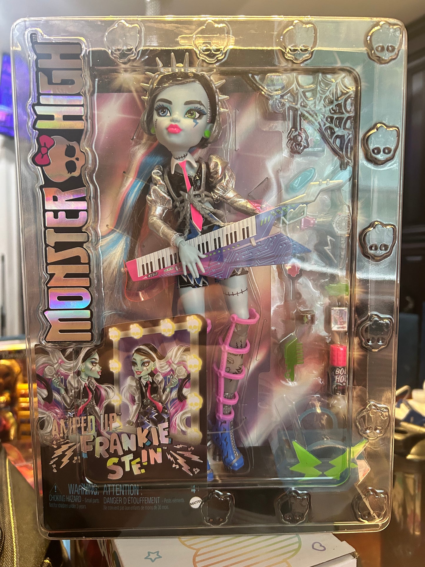 Monster High Doll Amped Up Frankie Stein Rockstar with Instrument 13930
