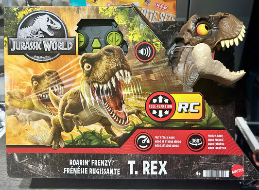 Jurassic World Roarin’ Frenzy T Rex RC Toy, Motorized Remote Control Tyrannosaurus Rex 19604