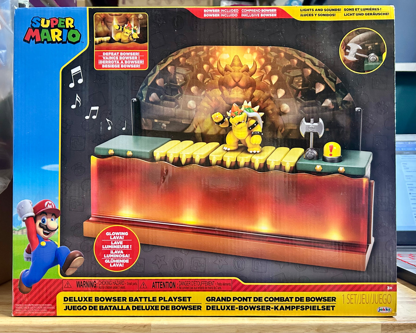 Nintendo 2.5 Inch Deluxe Bowser Battle Playset with Bowser Figure 41860