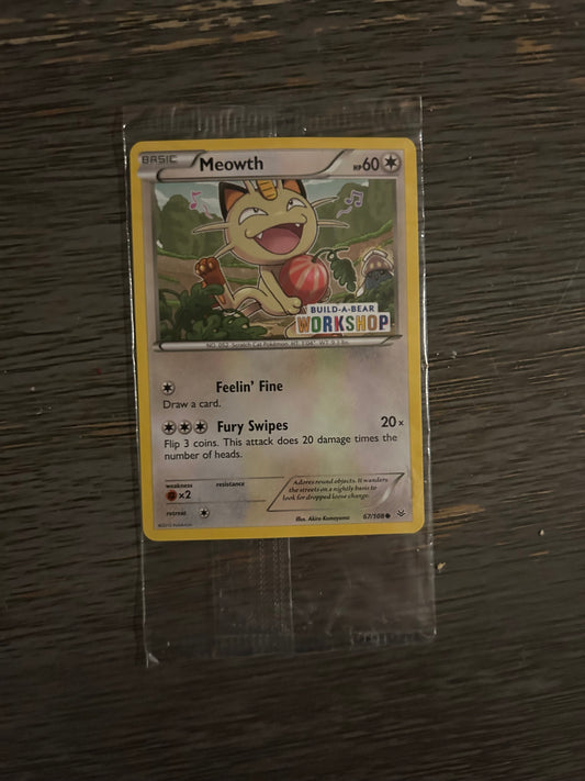 Pokémon Meowth Build-A-Bear Workshop Promo Card – Sealed – NM