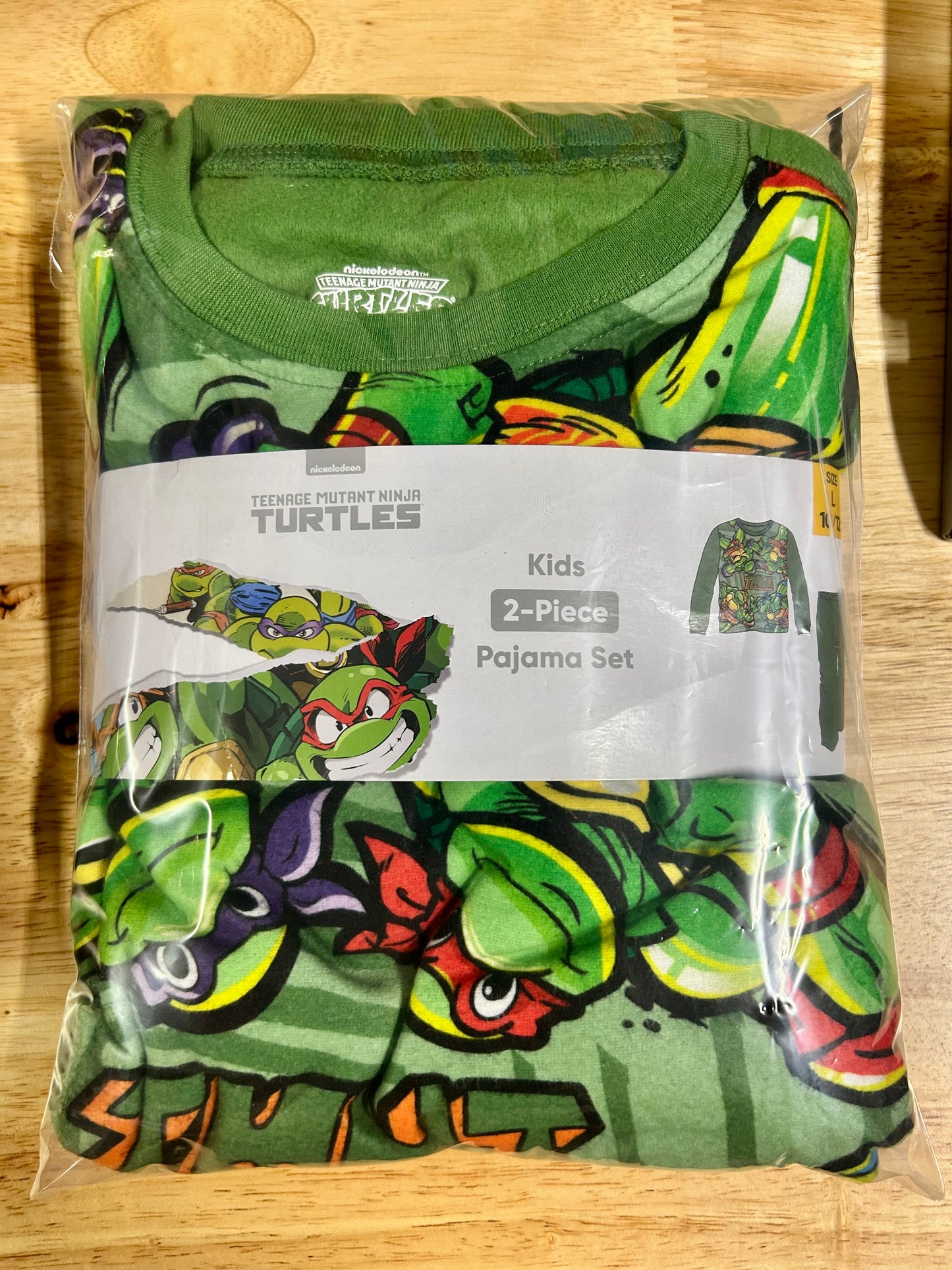 Teenage Mutant Ninja Turtles Boys Long Sleeve Top and Pants Pajama Set, 2-Piece