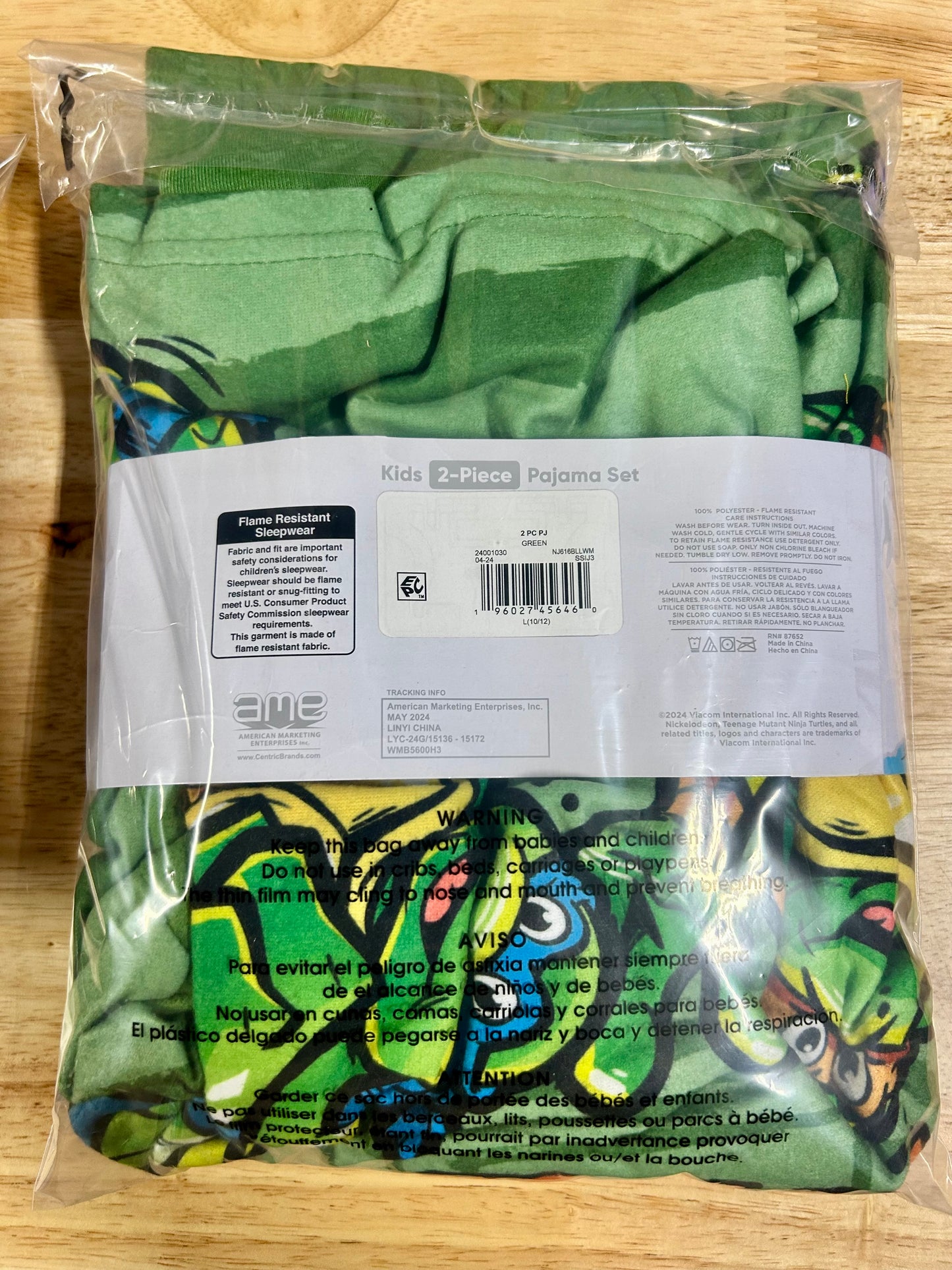 Teenage Mutant Ninja Turtles Boys Long Sleeve Top and Pants Pajama Set, 2-Piece