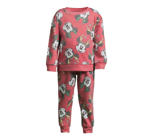 Mickey Mouse Toddler Holiday Pullover and Jogger Pants Outfit Set, 2-Piece