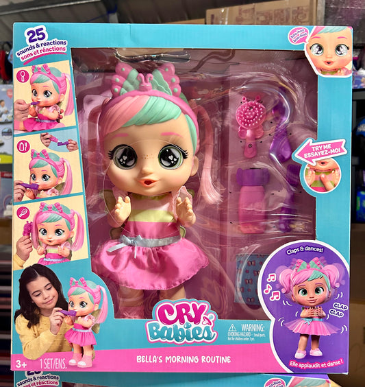 Cry Babies Bella's Morning Routine Interactive 13.6" Baby Doll 921481