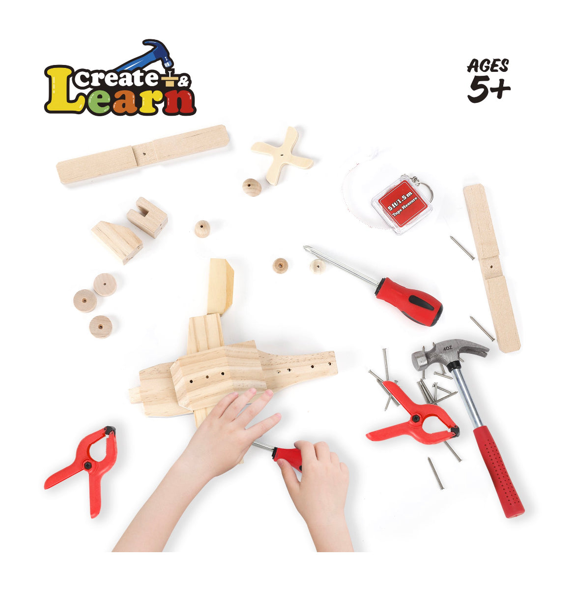Create & Learn Kids DIY First Responder Building Kit Real Tools & Vest