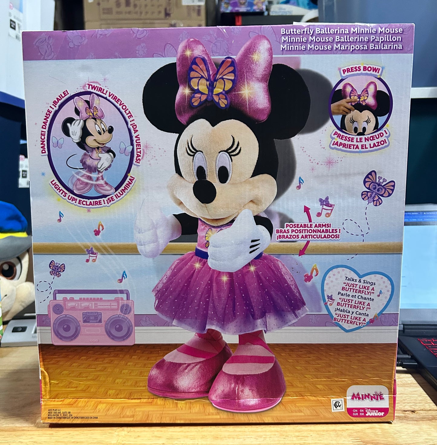 Disney Junior Minnie Mouse Sing and Dance Butterfly Ballerina Lights and Sounds Plush 13112