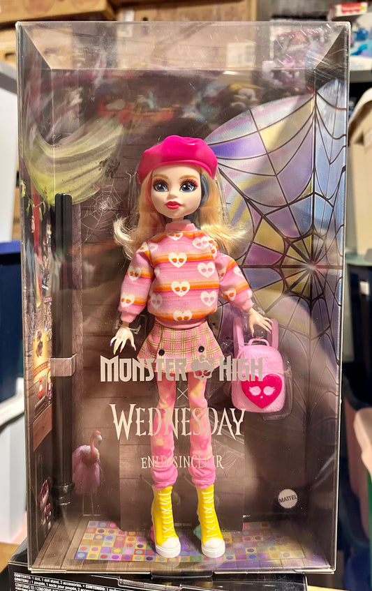 Monster High Wednesday Collectible Doll, Enid Sinclair in Pink Fashion with Accessories 23054