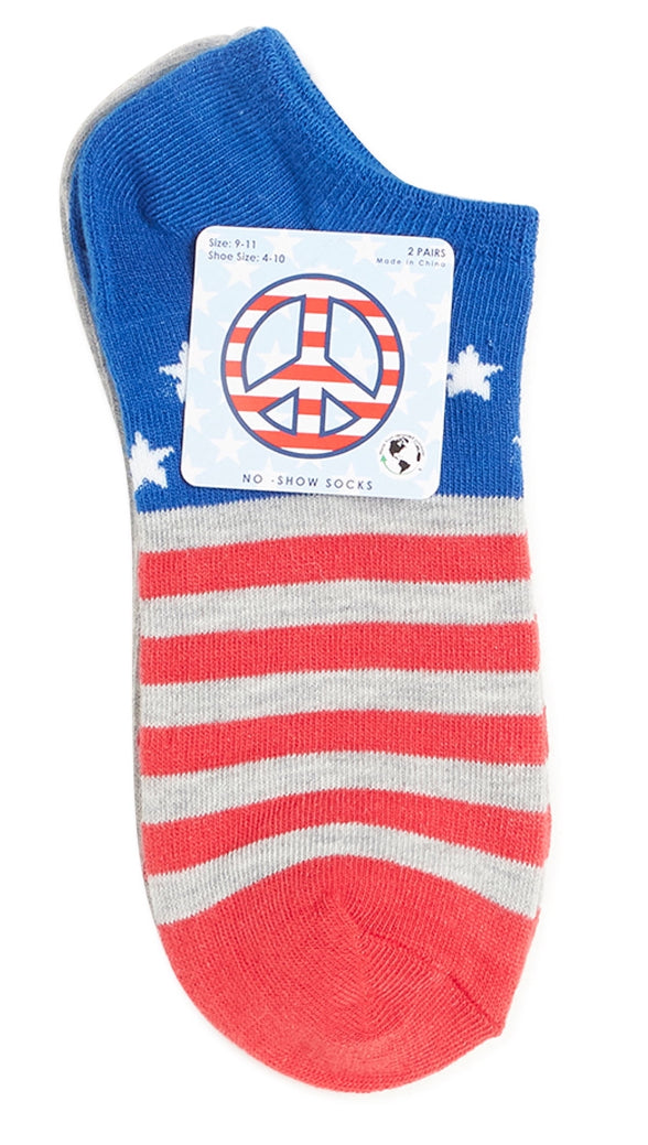 Americana Women's No Show Socks, 2-Pack 53573