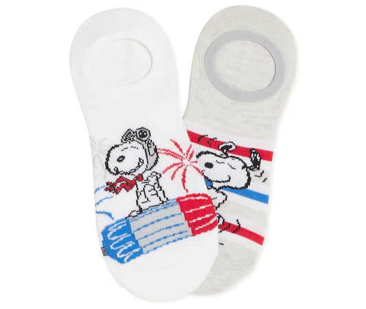Peanuts Americana Women's Stay Put Liner Socks, 2-Pack 53560