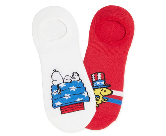 Peanuts Americana Women's Stay Put Liner Socks, 2-Pack 53567