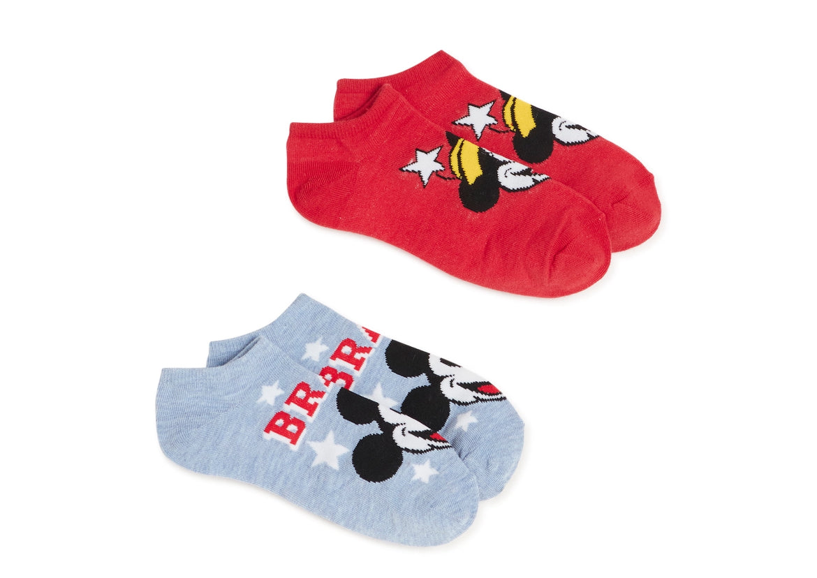 Mickey & Minnie Americana Women's No Show Socks, 2-Pack 53577