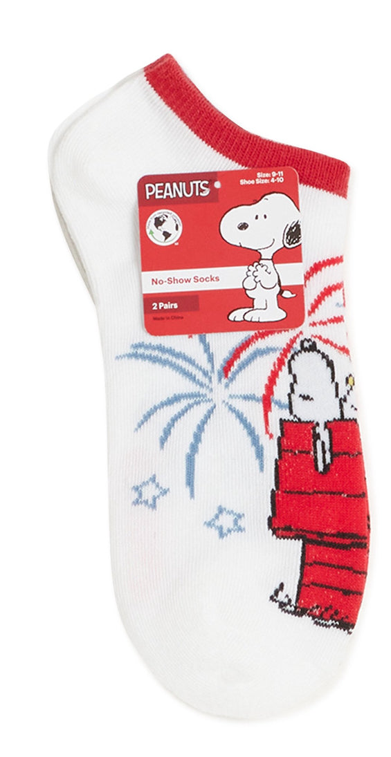 Peanuts Americana Women's No Show Socks, 2-Pack 53581