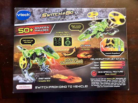 VTech® Switch & Go® Velociraptor Jet to Dino with Launching Propellers, Play Vehicle 468001