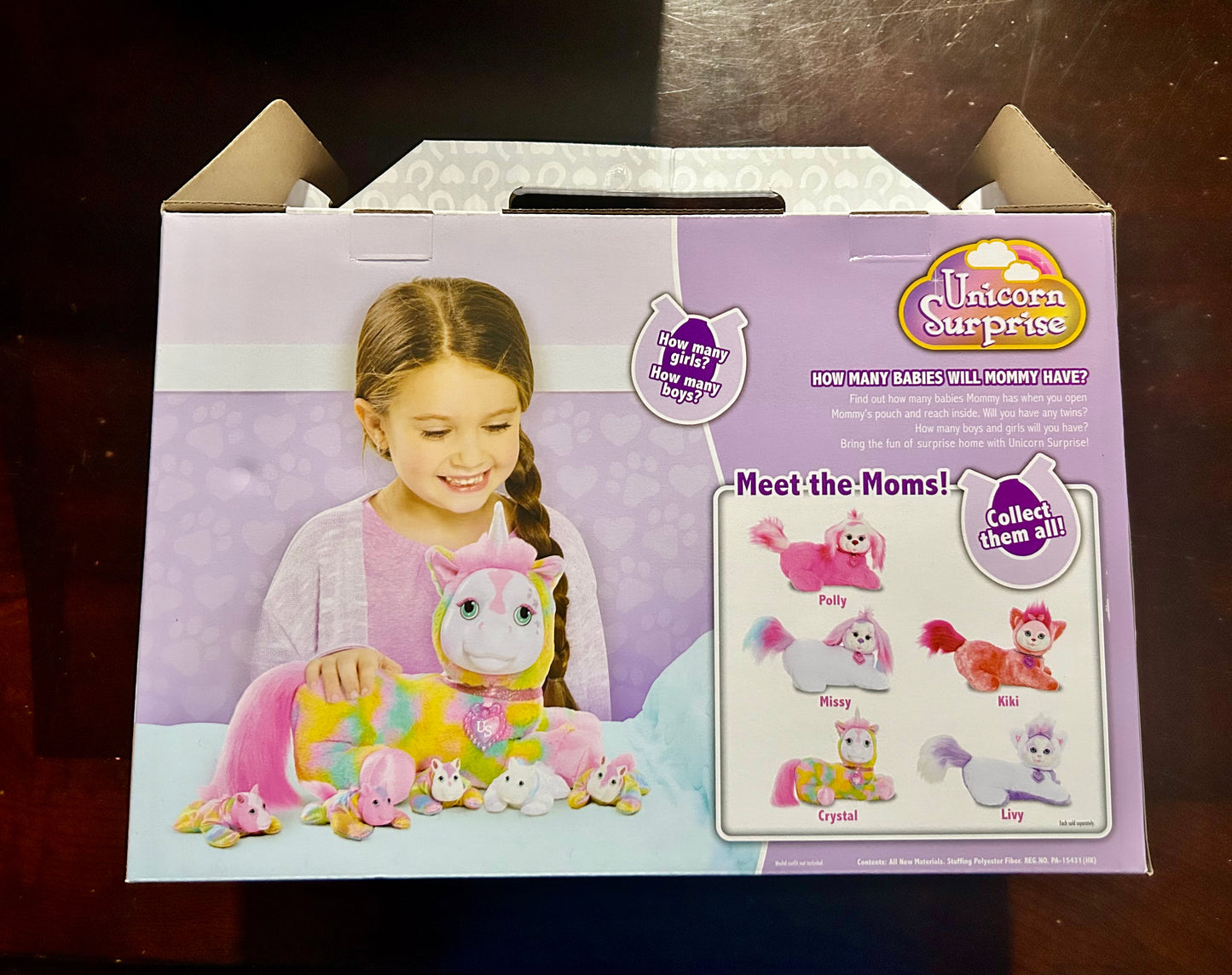 Unicorn Surprise Crystal, Pastel Rainbow, Stuffed Animal Unicorn and Babies 42496