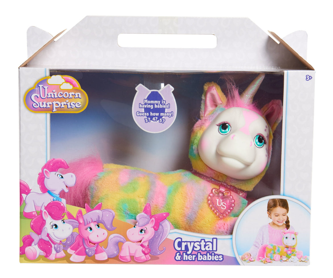 Unicorn Surprise Crystal, Pastel Rainbow, Stuffed Animal Unicorn and Babies 42496