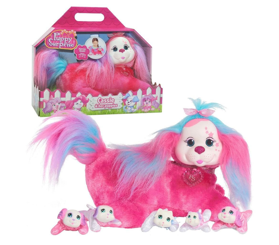 Puppy Surprise Cassie, Pink, Stuffed Animal Dog and Babies 42562