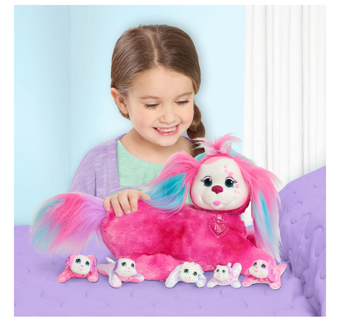 Puppy Surprise Cassie, Pink, Stuffed Animal Dog and Babies 42562