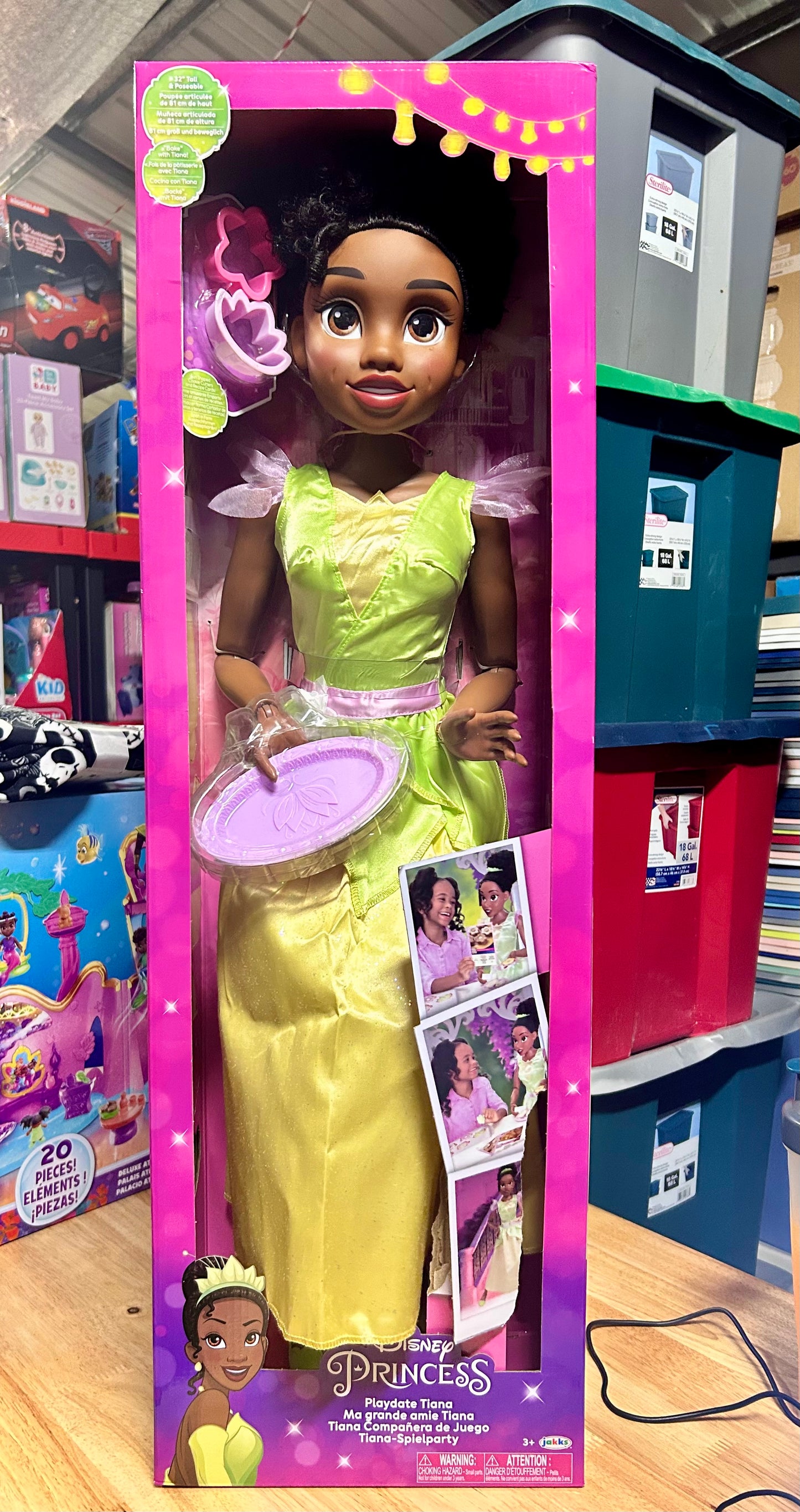 Disney Princess 32 inch Playdate Tiana Fashion Doll with Sharable Accessories 22358