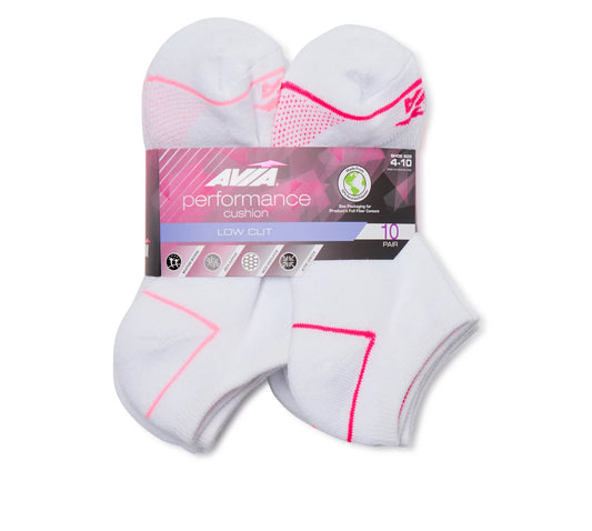 Avia Women's Performance Lowcut Socks, 10-Pack