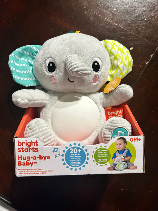 Bright Starts Hug-a-Bye Baby Elephant Stuffed Animal Dual-Mode Soft Toy Soother 12498