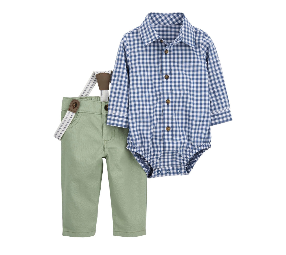 Carter's Child of Mine Baby Boy 2-Piece Bodysuit and Pant Outfit Set