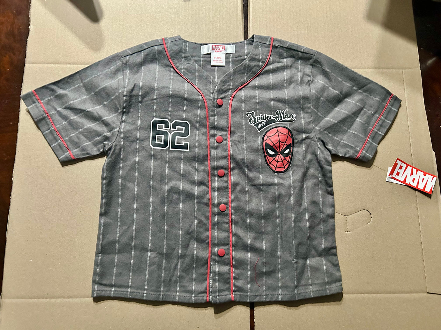Marvel Spiderman Toddler Boy Baseball Shirt Size-3T 70061