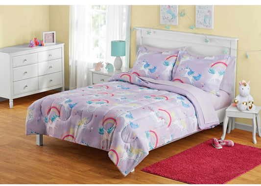 Your Zone Unicorn Bed-in-a-Bag 7-Piece Full Size Bedding Set 51033