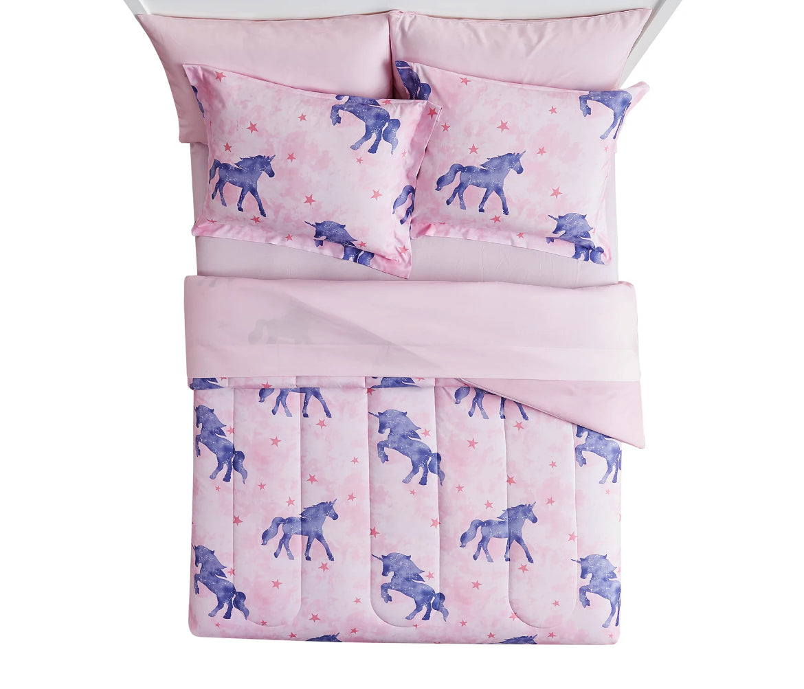 Your Zone Pink Unicorn Magic 7-Piece Full Size Bedding Set 49410