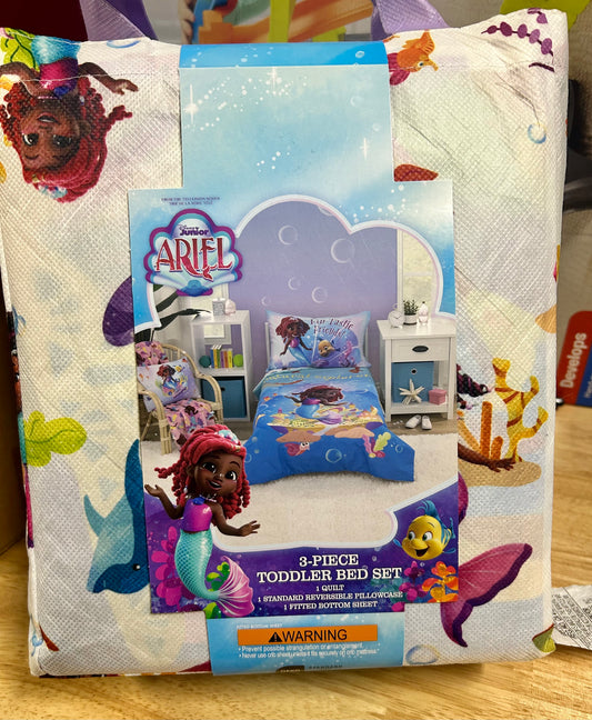 Disney Ariel 3-PC Toddler Bedding, Comforter, Fitted Sheet, Pillowcase 14332