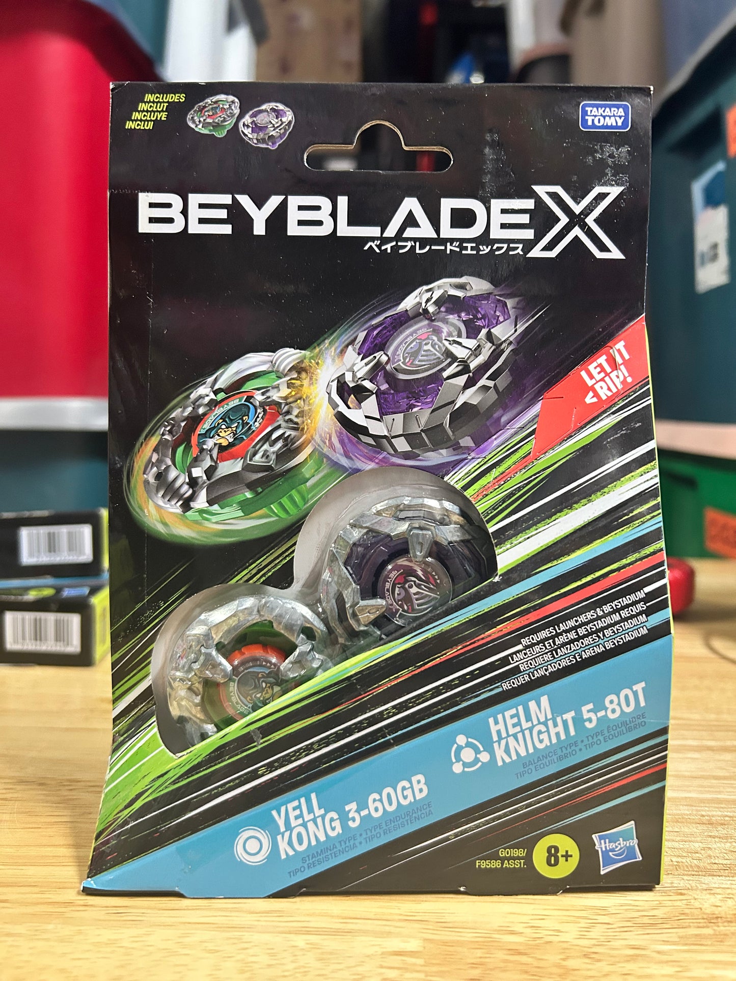 Beyblade X Yell Kong 3-60GB and Helm Knight 5-80T Battling Top Set 26547