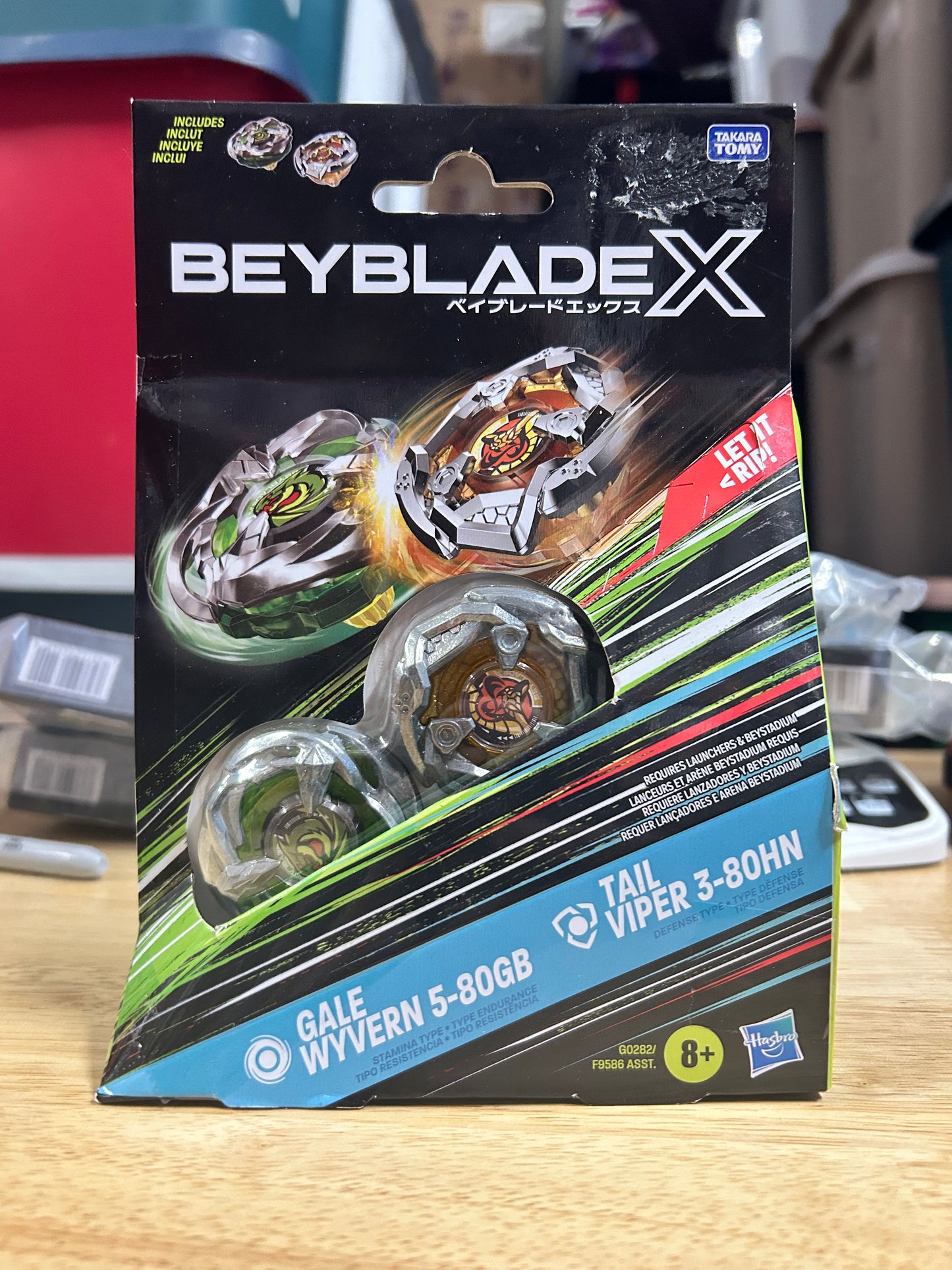 Beyblade X Gale Wyvern 5-80GB and Tail Viper 3-80HN Top Dual Pack Battling Top Set 26549