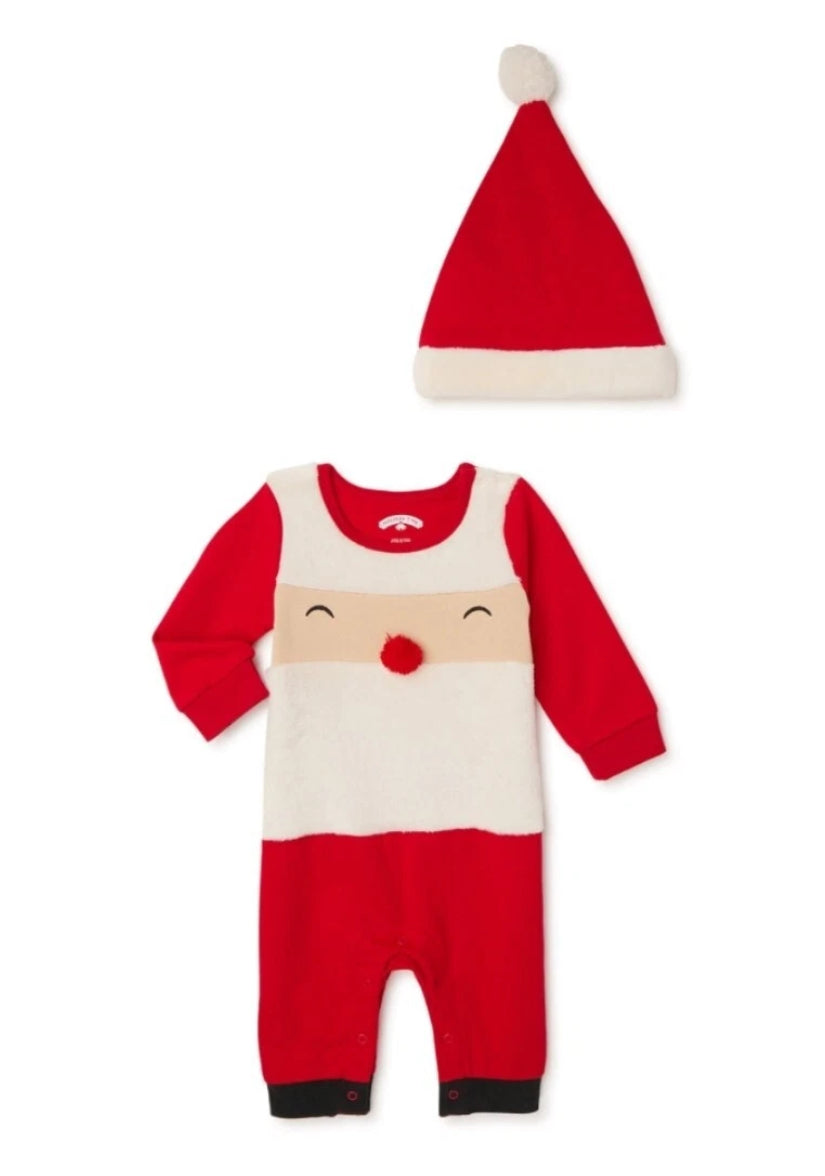 Baby Christmas Holiday Santa Romper 12M 25930