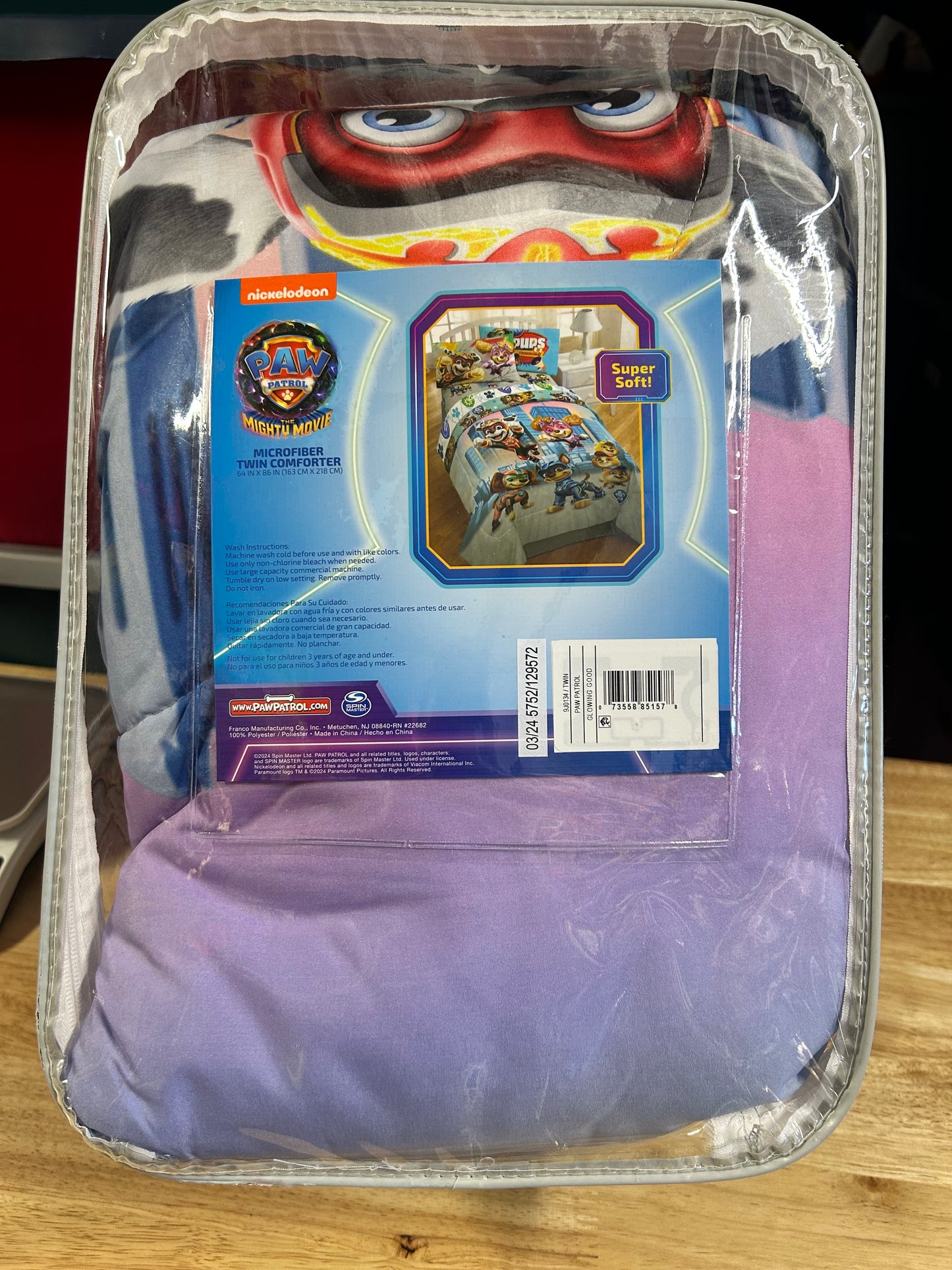 Paw Patrol "Glowing Good" Twin Reversible Comforter Only Kids Bedding 85157