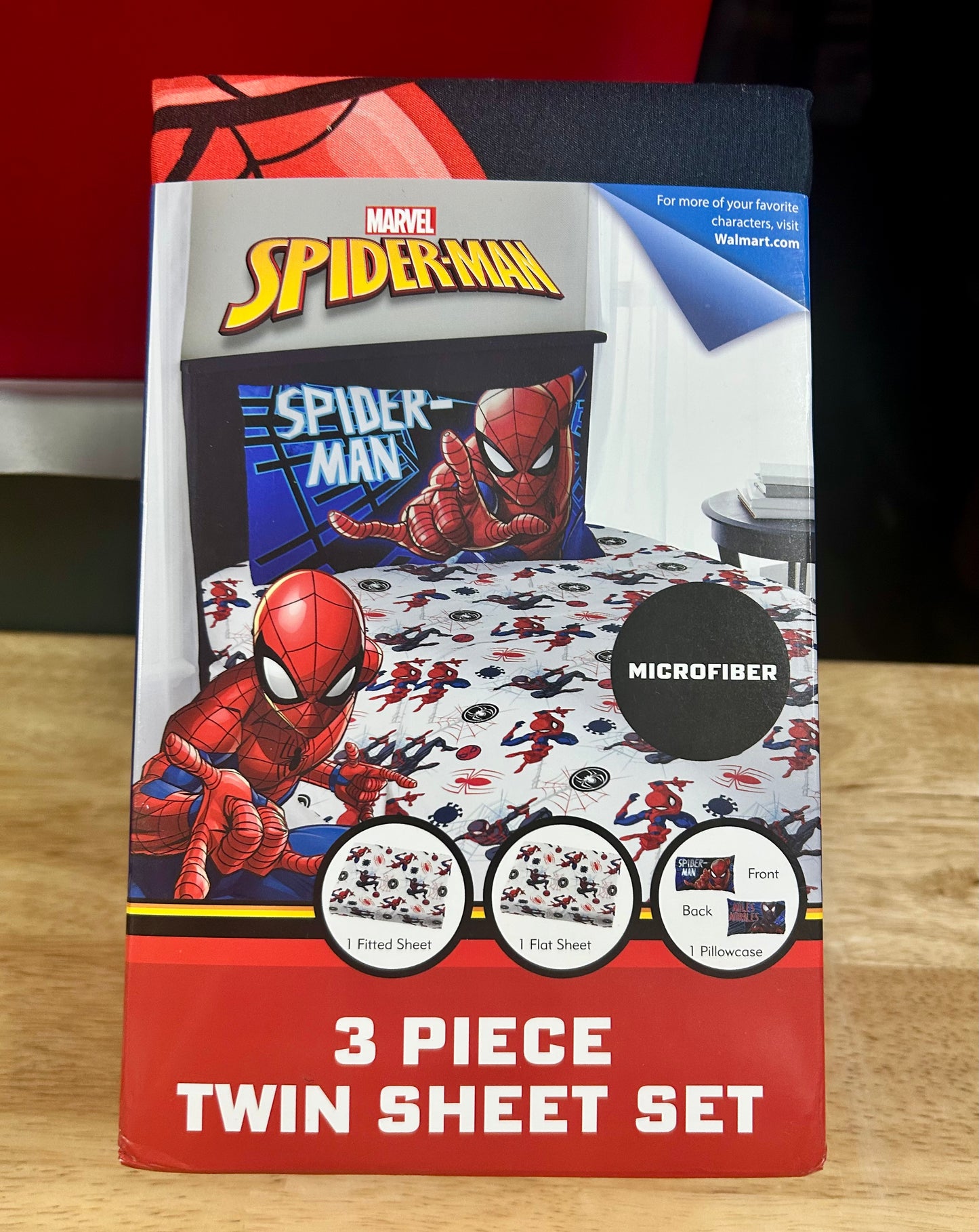 Marvel Spider-Man Kids 3-Piece Twin Sheet Set, Microfiber, White, 23913