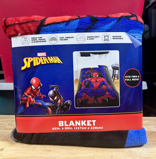 Spider-Man Swing Into Action Kids Twin/Full Blanket, 62 x 90, Microfiber 24828