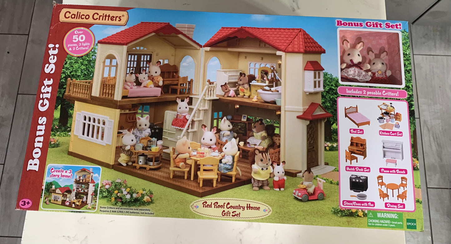 Calico Critters Red Roof Country Home Gift Set 21797