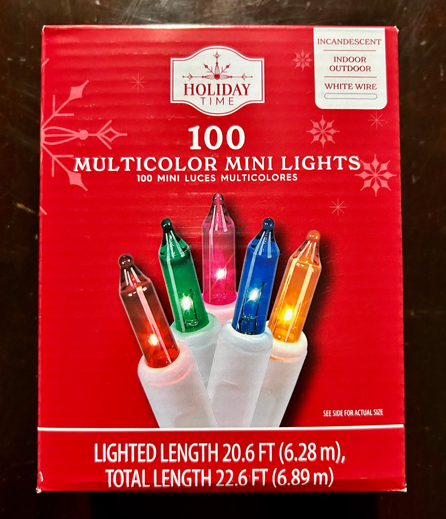 Holiday Time 100 Multicolor Mini Lights White Wire 53947