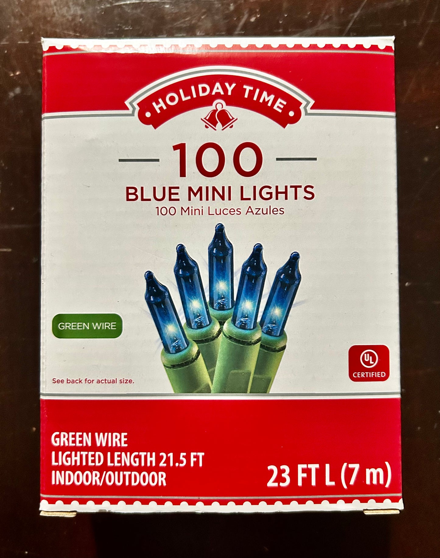 Holiday Time 100 Blue Mini Lights Green Wire 66663