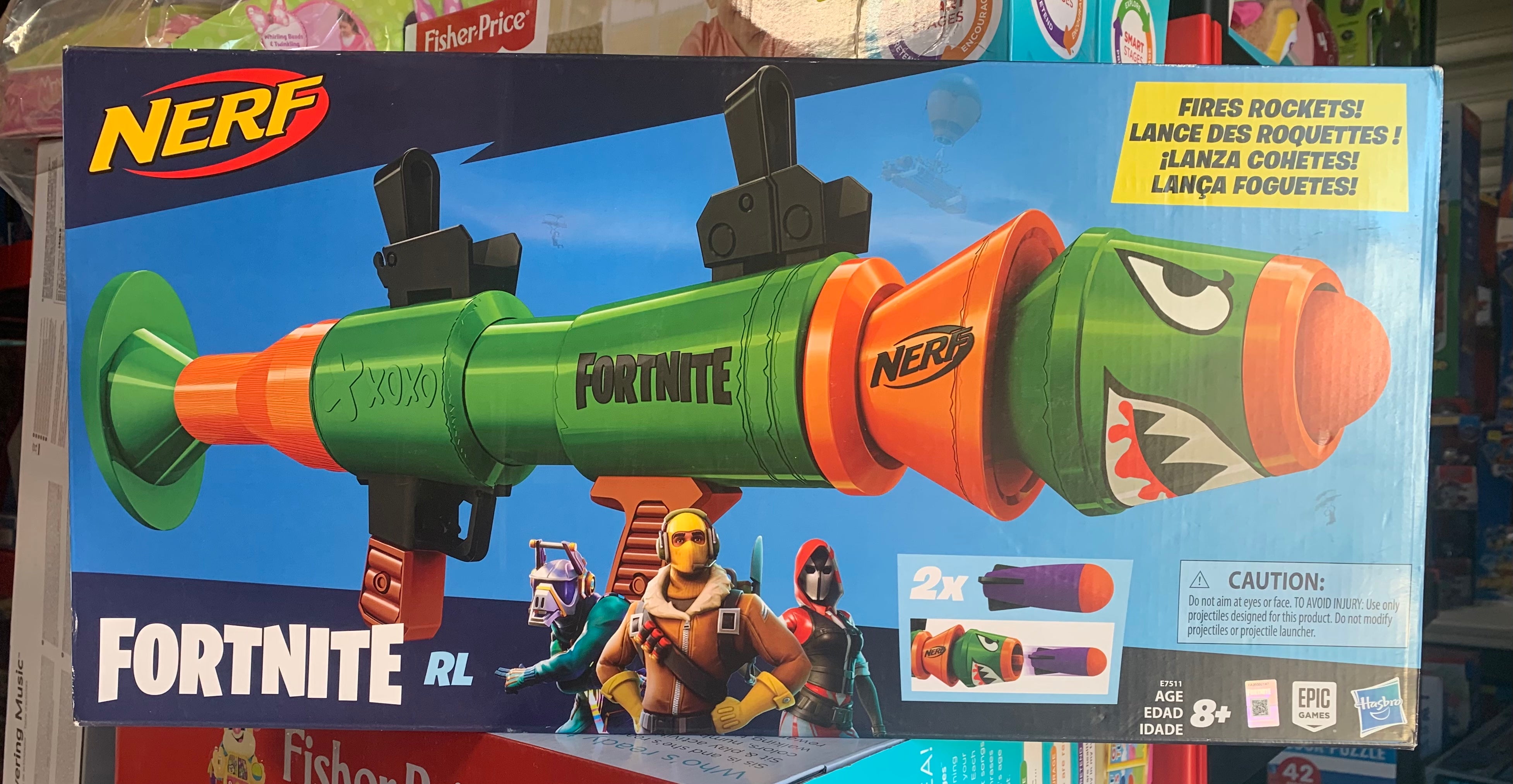 Nerf Fortnite RL Kids Toy Blaster with 2 Rocket Darts