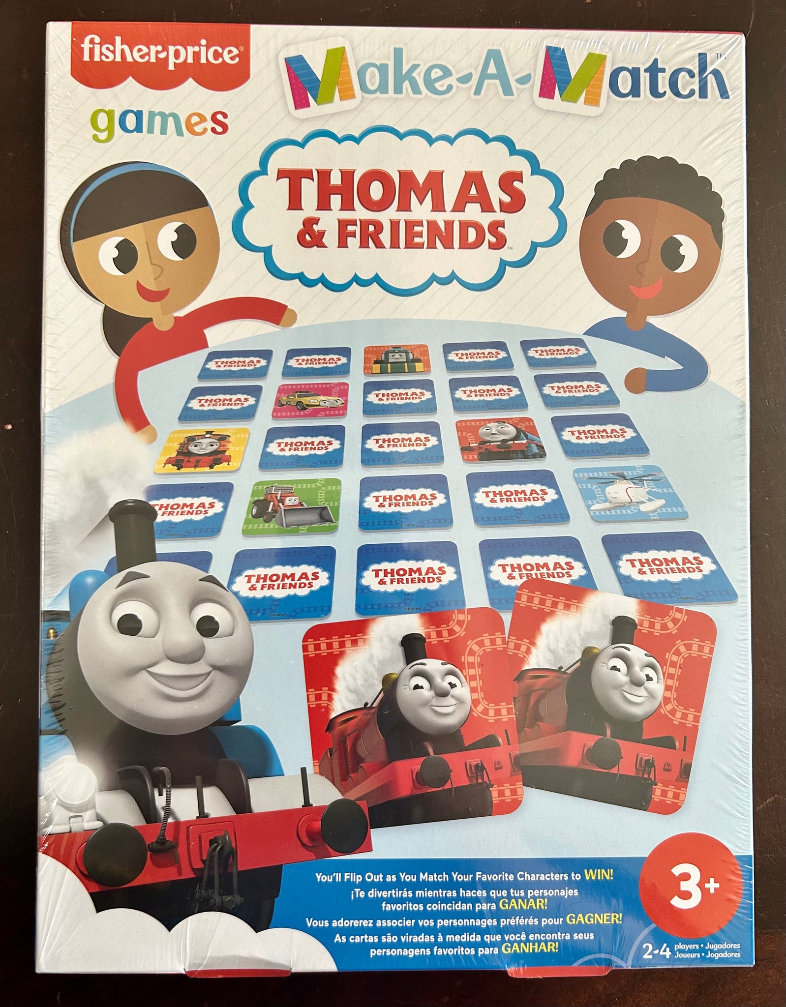 Fisher-Price Make-A-Match Card Game with Thomas & Friends Theme,  Multi-Level Rummy Style Play, Matching Colors, Pictures & Shapes, 56 Cards  for 2 to 4