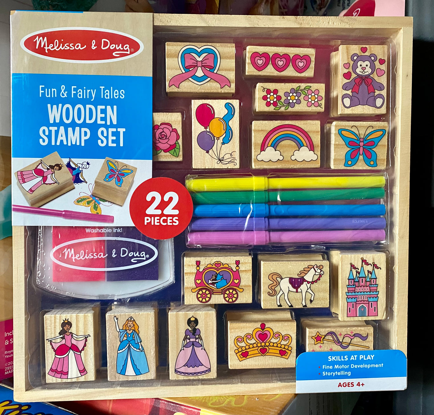 Melissa & Doug Fun & Fairy Tales Wooden Stamp Set