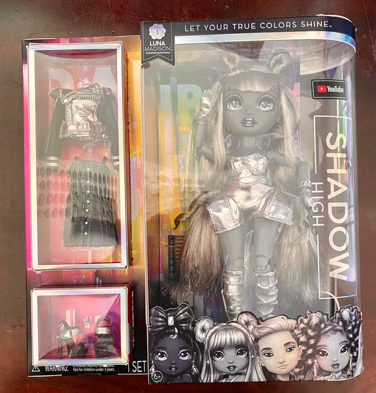 Rainbow High Shadow Series 1 Luna Madison Greyscale Box Fashion Doll 58353